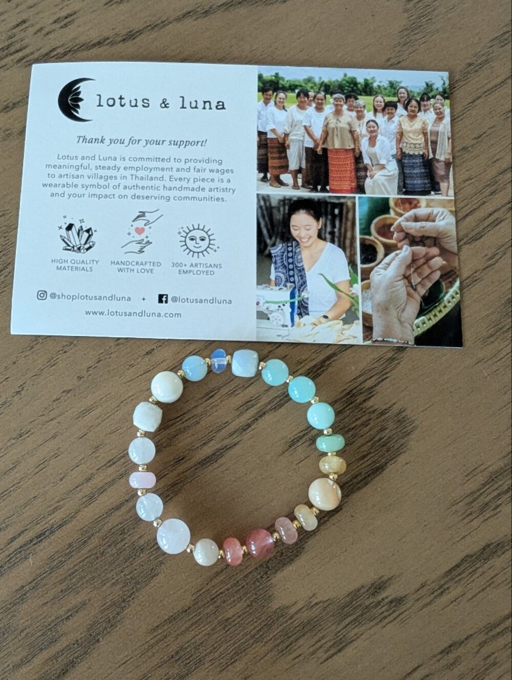 Lotus And Luna Choose Happiness Statement Healing Bracelet